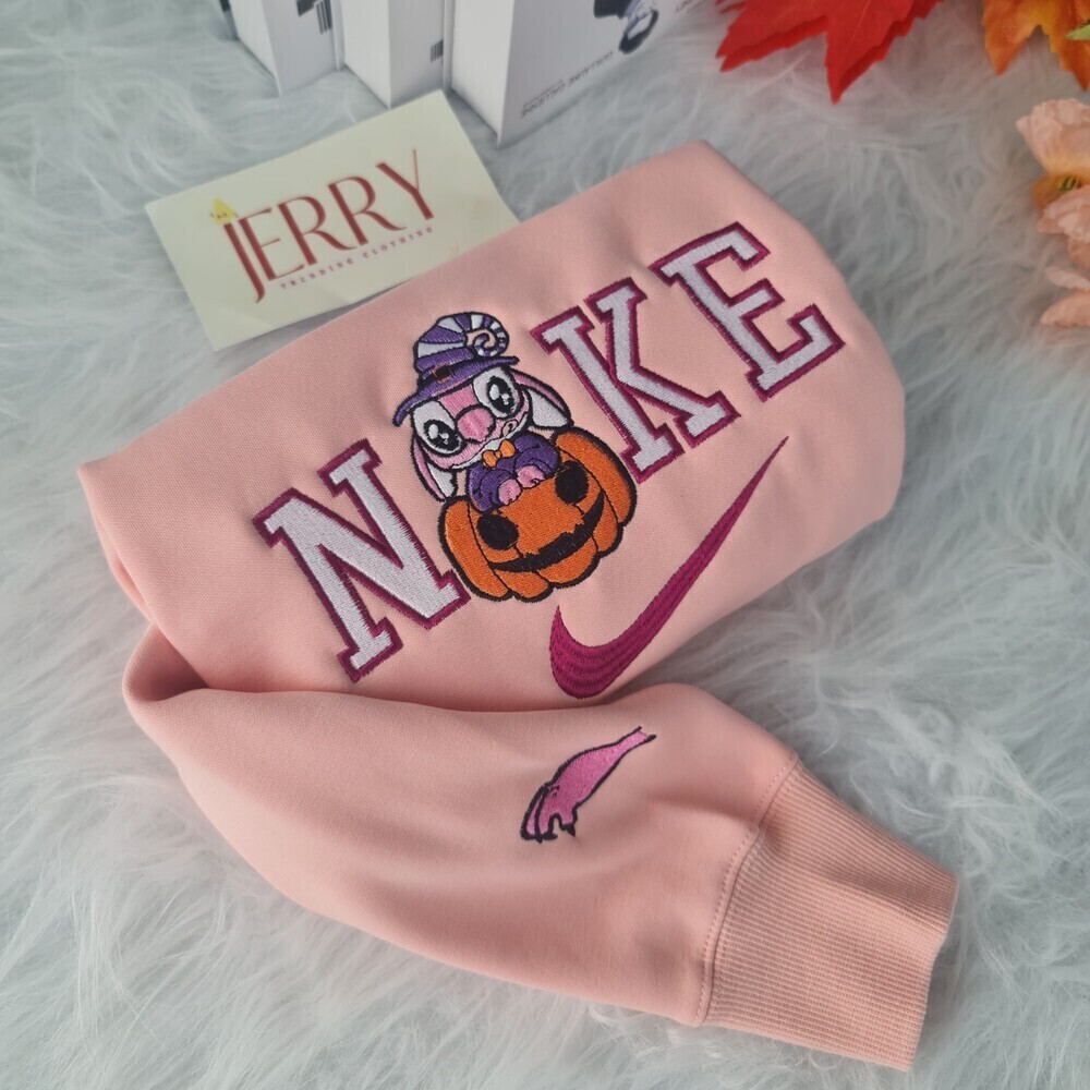 Cheap Witch Angel Disney Nike Embroidered Sweatshirt, Halloween Gift Ideas For Couple